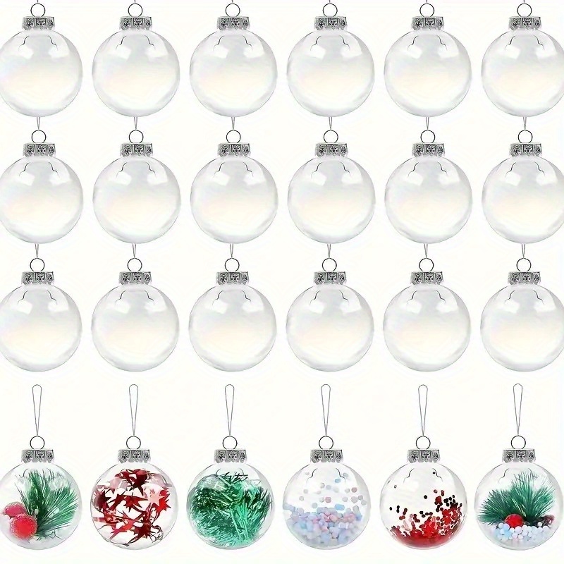 

Clear Fillable Ornament Balls, 2.36 Inch Plastic Fillable Baubles Balls, Diy Plastic Ornaments Balls, Decoration On Wedding, Party, Halloween, Christmas, Home Decor