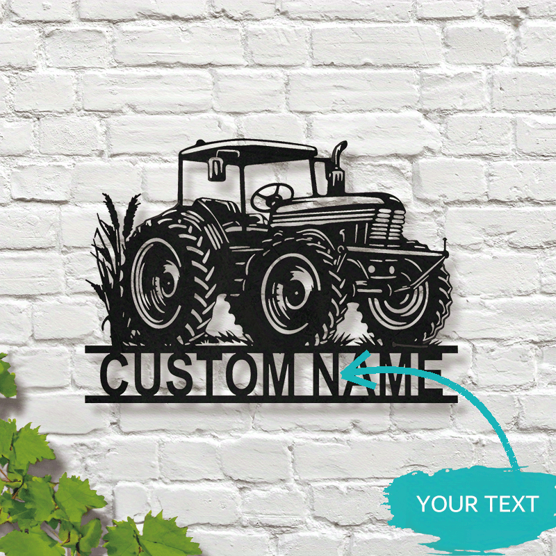 

Custom Tractor Metal Wall Sign: Personalized Room Decor, , Antique Style, 8-24 Inch