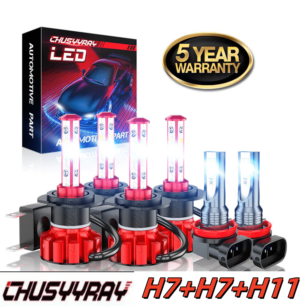 

2011-2014 Led Headlight / Low Bulbs+fog Bulbs , H7 H11 70w 6000k 38000lm And , Of 6