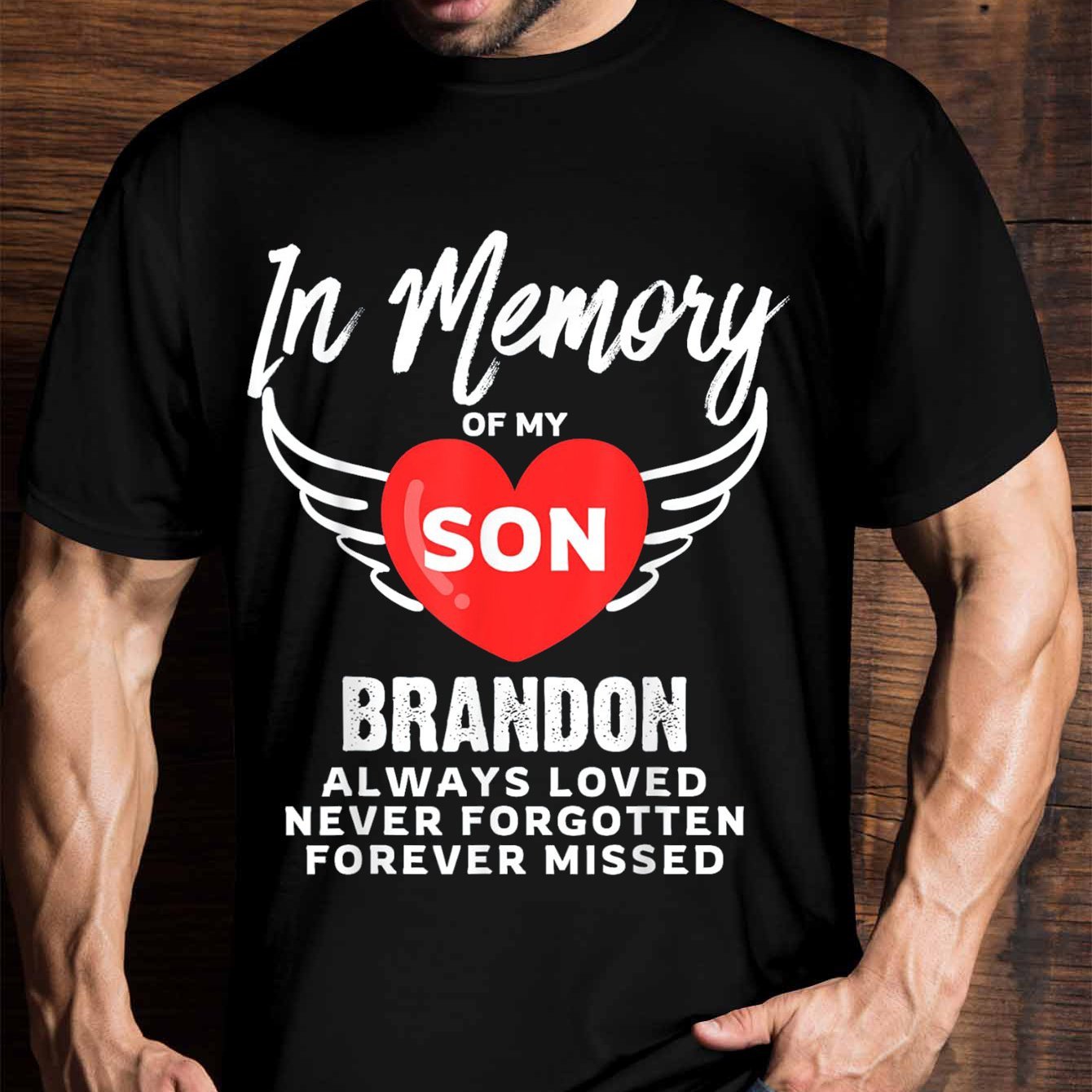 

Commemorative Son Customized Personalized Commemorative T-shirt For Men And Women Sympathy Gift Family Commemorative T-shirt Short Sleeved Novel T-shirt Classic Version Round Neck T-shirt