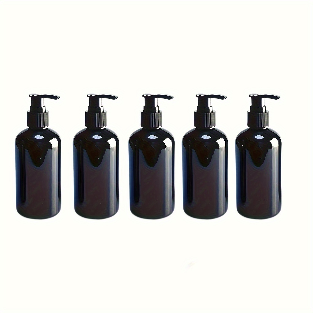 Image of Set Of 6 Refillable Bottles - 8.45 Ounces, Transparent, Leak-resistant, And Oil-free, Suitable For Shampoo, Body Wash, And Massage Oils - Sturdy, - With A Smooth Pressing Mechanism
