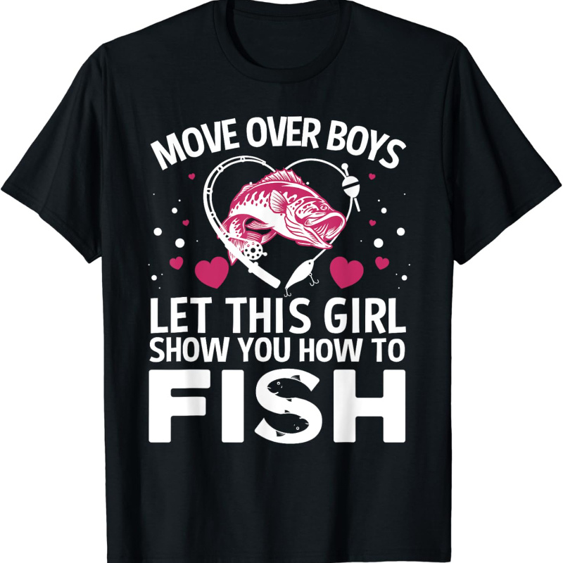

Funny Fishing Art For Girls Women Fisherwoman T-shirt
