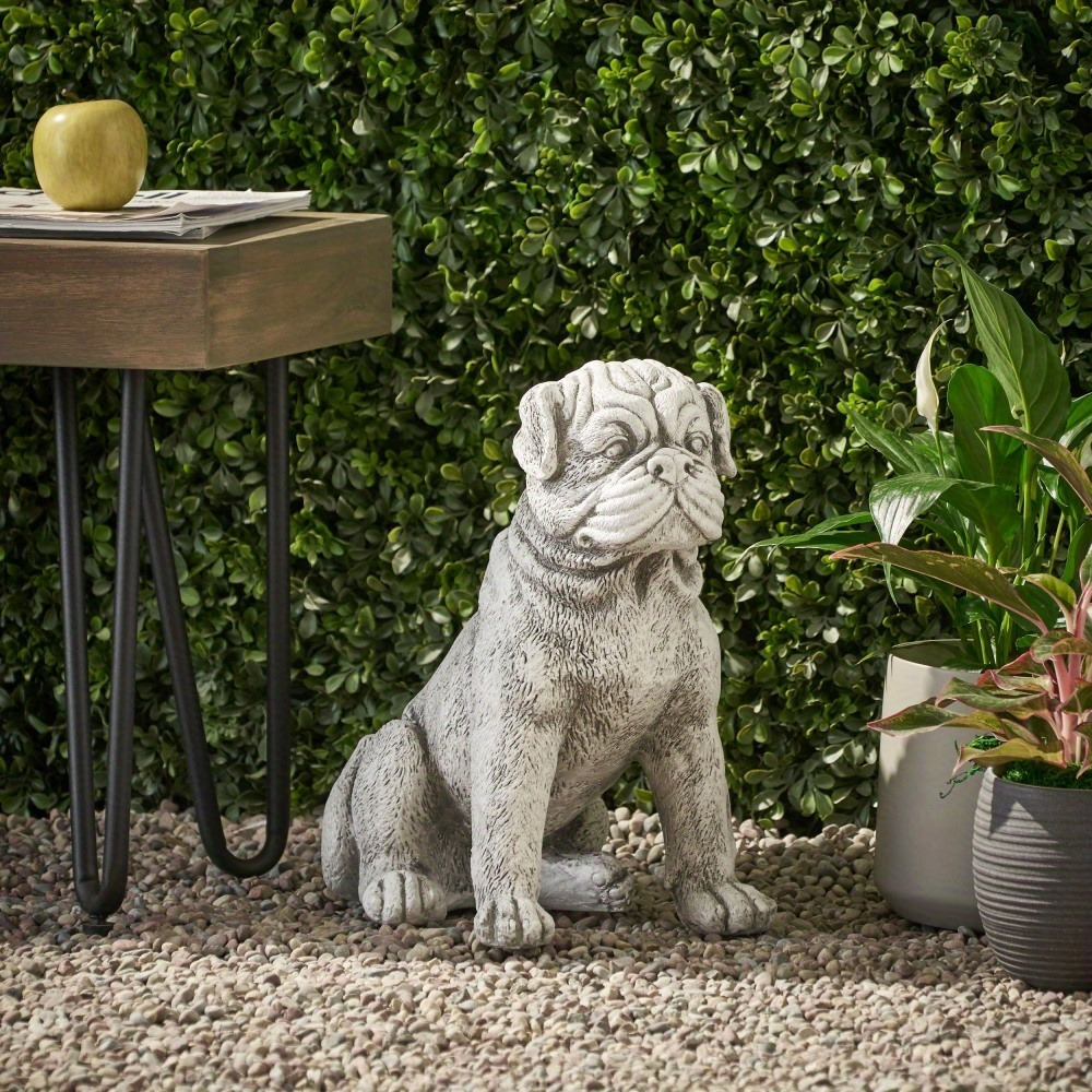 

Modern Design Style Home Garden Outdoor Dog Figurine Dog Animals Weather Resistant Statue Antique White Size: 12.20 Inch L8.27 Inch W 14.96 Inch H