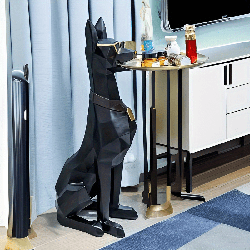 29,1 zoll luxus-harz   schäferhund-hundetisch, moderner stil,   für wohnzimmer-dekoration, tv-stand-schmuck,   als umzugsgeschenk