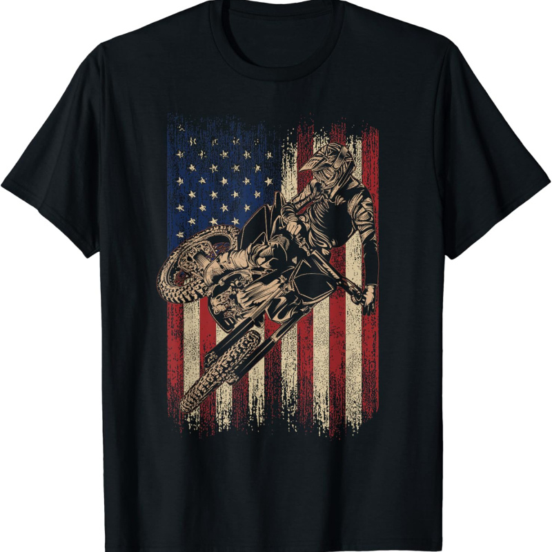 

Dirt Flag Funny Motocross American Flag T-shirt