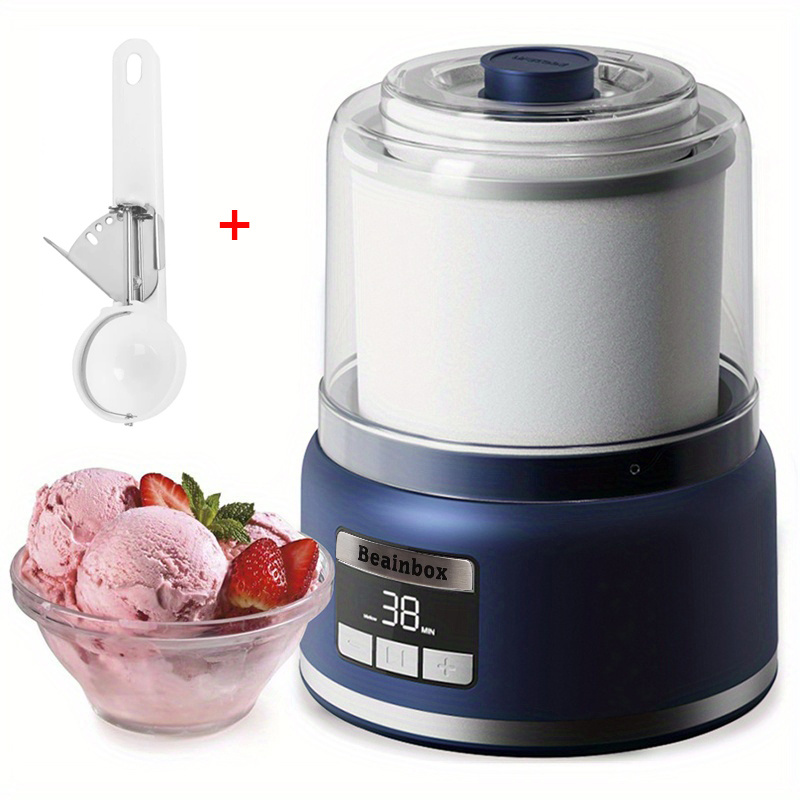 

2qt Ice Cream Maker Machine, Automatic Double Insulated Freezer Bowl Homemade Ice Cream Maker No Ice Needed, Ice Cream Machine For Gelato, Yogurt Maker Machine, Timer