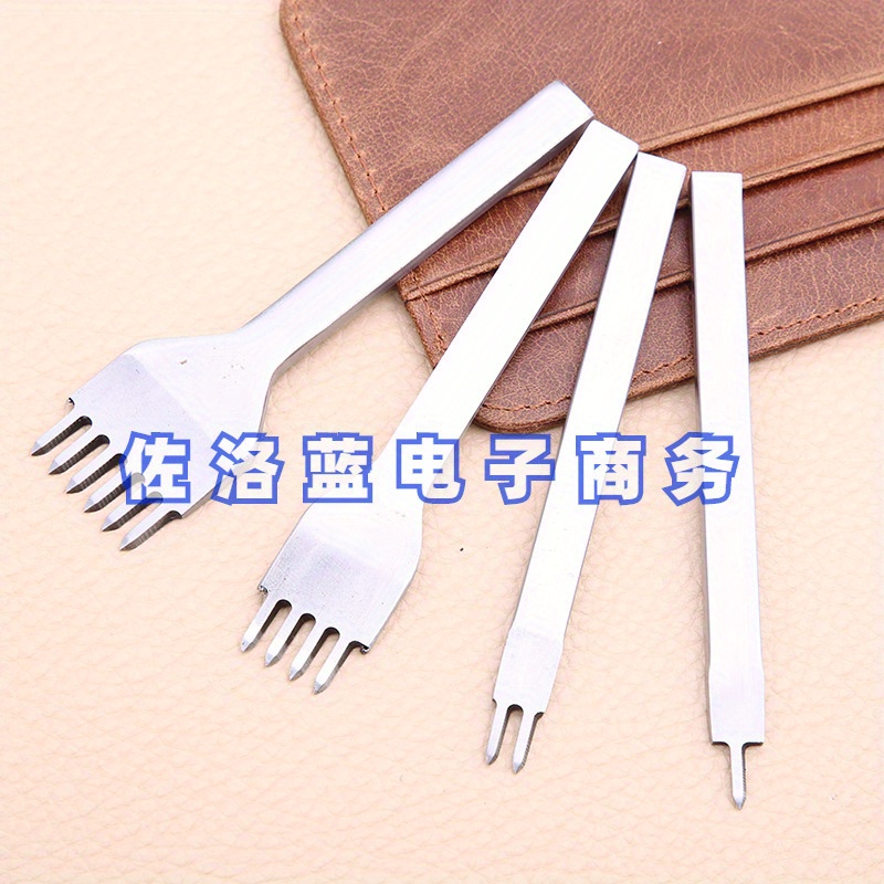 

3mm Steel Leathercraft Pricking Irons Set, Hand Stitching Punch Tools, White Steel Lingchan Professional Grade For Leatherworking - 1 Tooth & 2 Teeth Punches