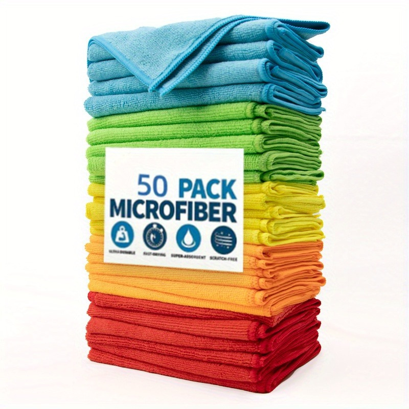 

Microfiber Cleaning Cloth 1/5/10 Bag - Woven Polyester Multifunctional For Bathroom, Kitchen, Toilet And Automotive