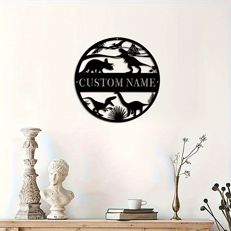 customized personalized dinosaur metal   personalized name sign name   customized contemporary style home decor ideal for wedding diwali engagement valentines day christmas details 4