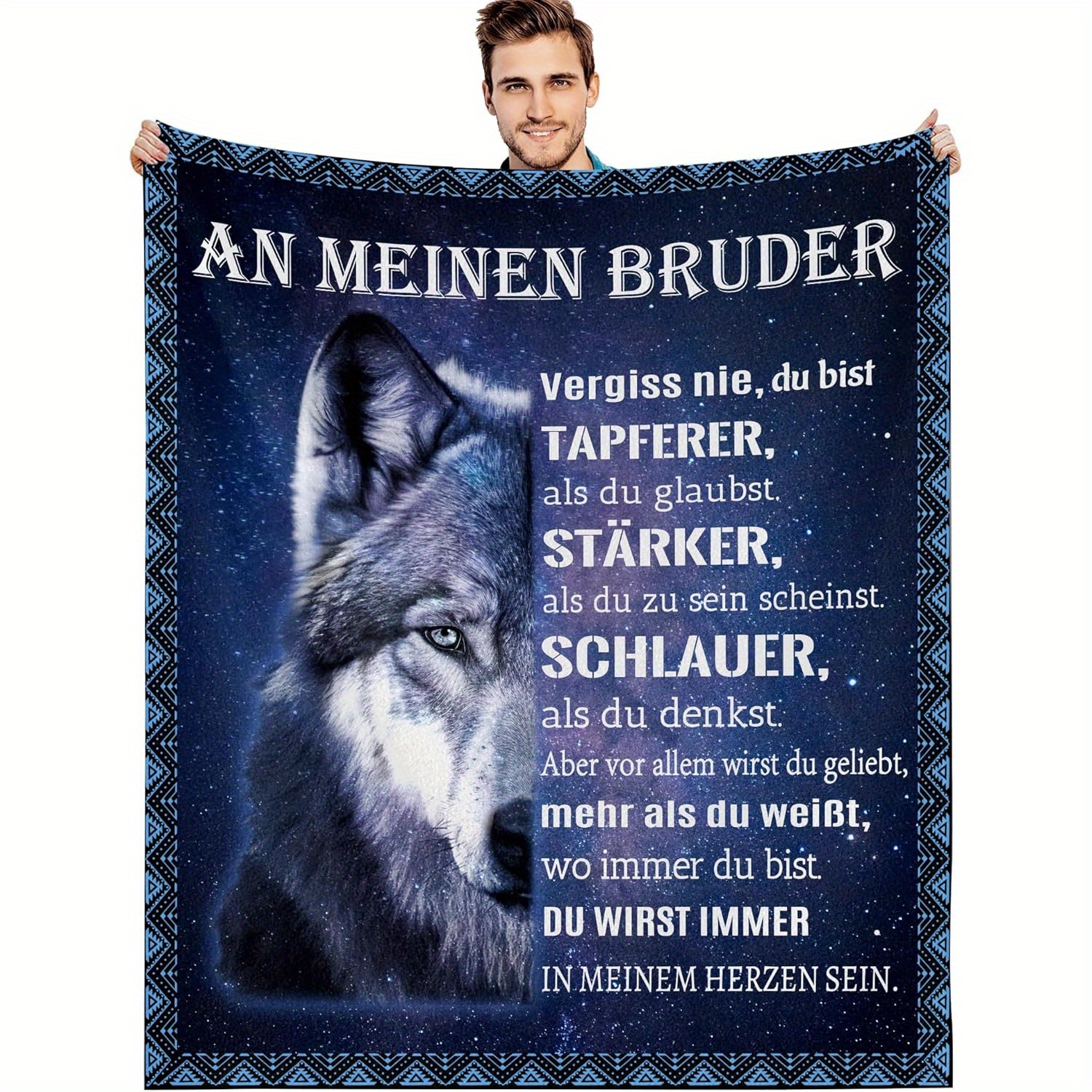 

Wolf Flannel Blanket - To , Fleece Sofa , Tv Blanket, Unique Commemorative , 100% , Knitted , 200-250gsm