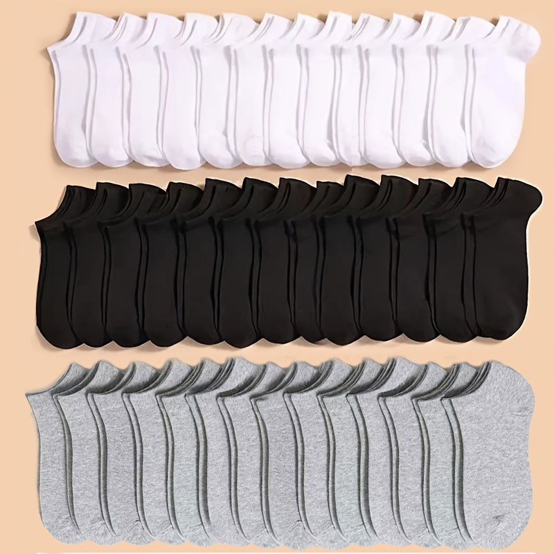 

30/ 40/ 50 Pairs Of Short Ankle Socks, Moisture Absorbing, Lightweight And Breathable, Suitable For Sports And Outdoor Activities, Women's Sports And Leisure Socks, Outdoor Leisure Socks