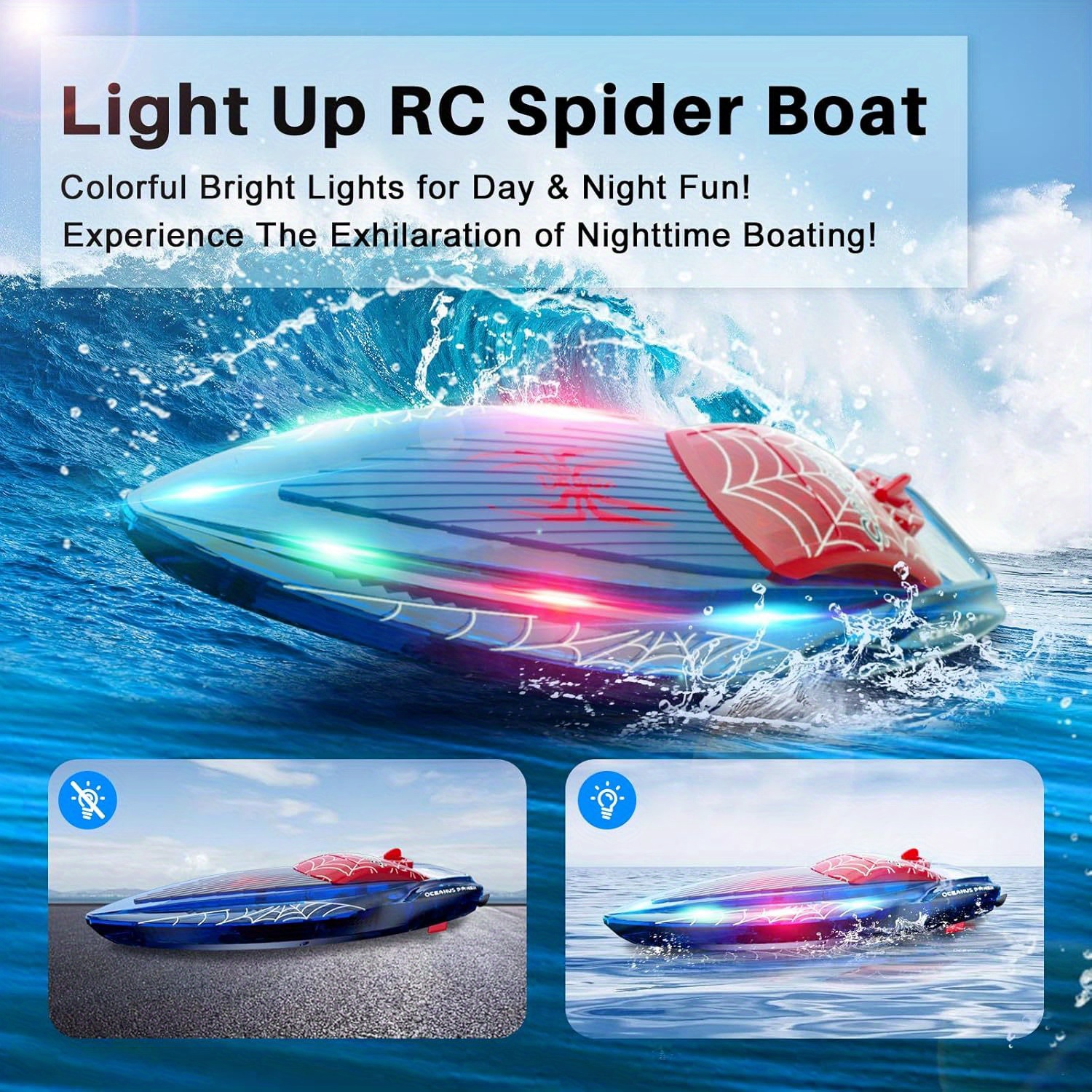 

Rc Led - 2.4ghz For And , 360° Boats 2 Rechargeable Battery, For 8-12 Boys Kids ()