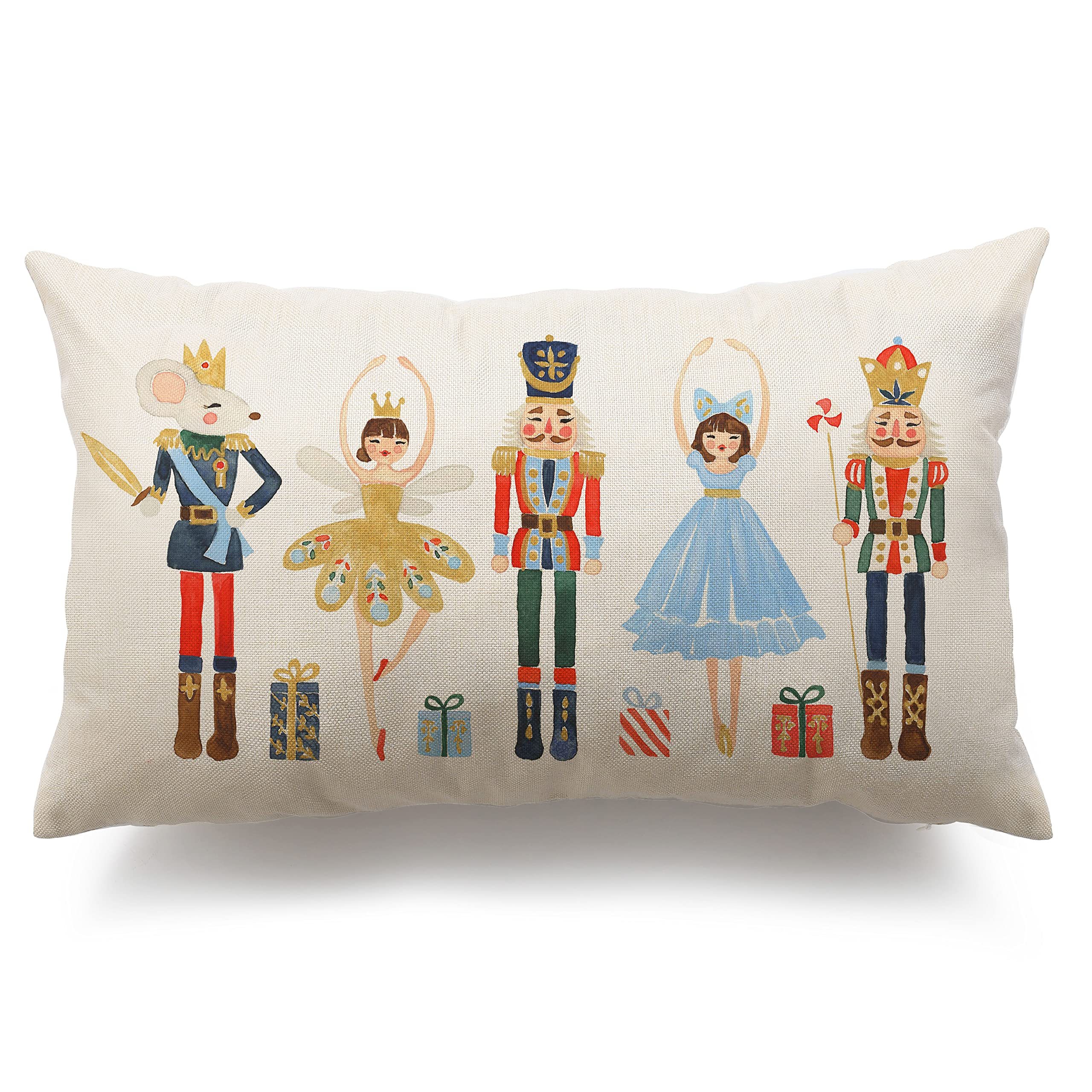 

Christmas Nutcracker Throw Pillow Cover 12x20, Polyester Woven Zippered Cushion Case, Contemporary Style For Home Decor, Machine Washable Decorative Pillowcase For Sofa, Living Room - 1pc