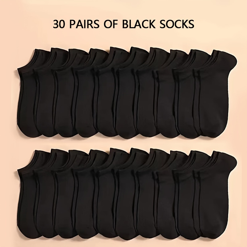 TEMU 30/ 40/ 50 Pairs Of Short Ankle Socks, Moisture Absorbing, Lightweight And Breathable, Suitable For Sports And Outdoor Activities, Women' And