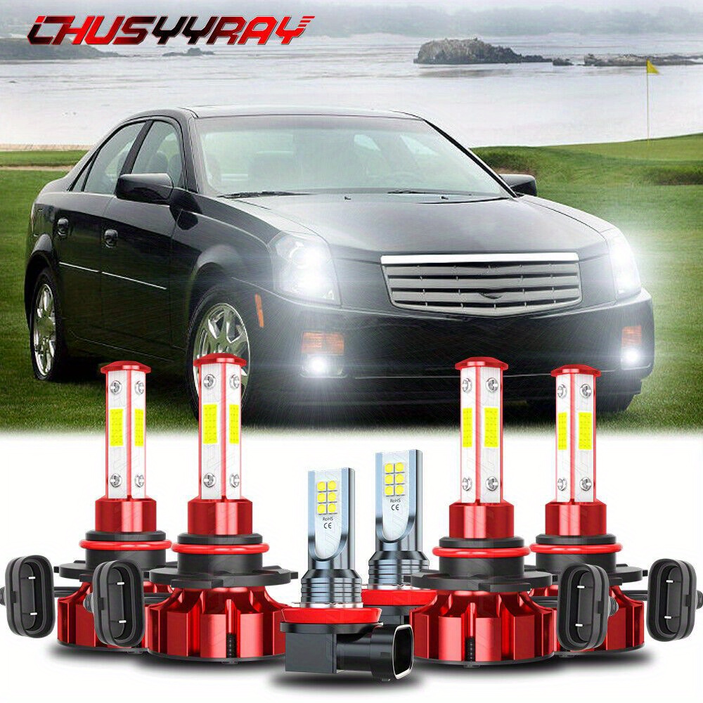 

6pcs Fit For 2003-2007 Led Headlight High/ Low Beam+fog Lights Bulbs Combo 9005/ Hb3 9006/ Hb4 9145 100w 6000k Cool White 48000lm