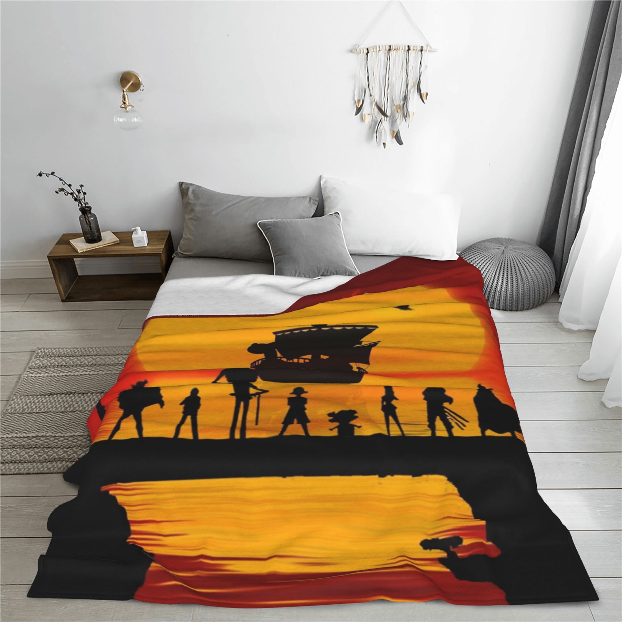 

Cozy Anime Pirate Silhouette Flannel Throw Blanket - Soft, Warm & For All | Perfect Gift For Birthdays & Friends