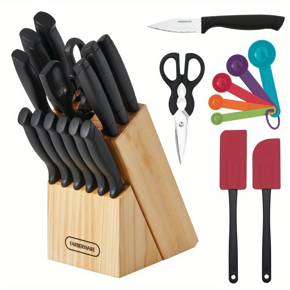 

Classic 23 Piece Never Needs Sharpening Dishwasher Safe Stainless Steel Cutlery And Utensil Set In Black