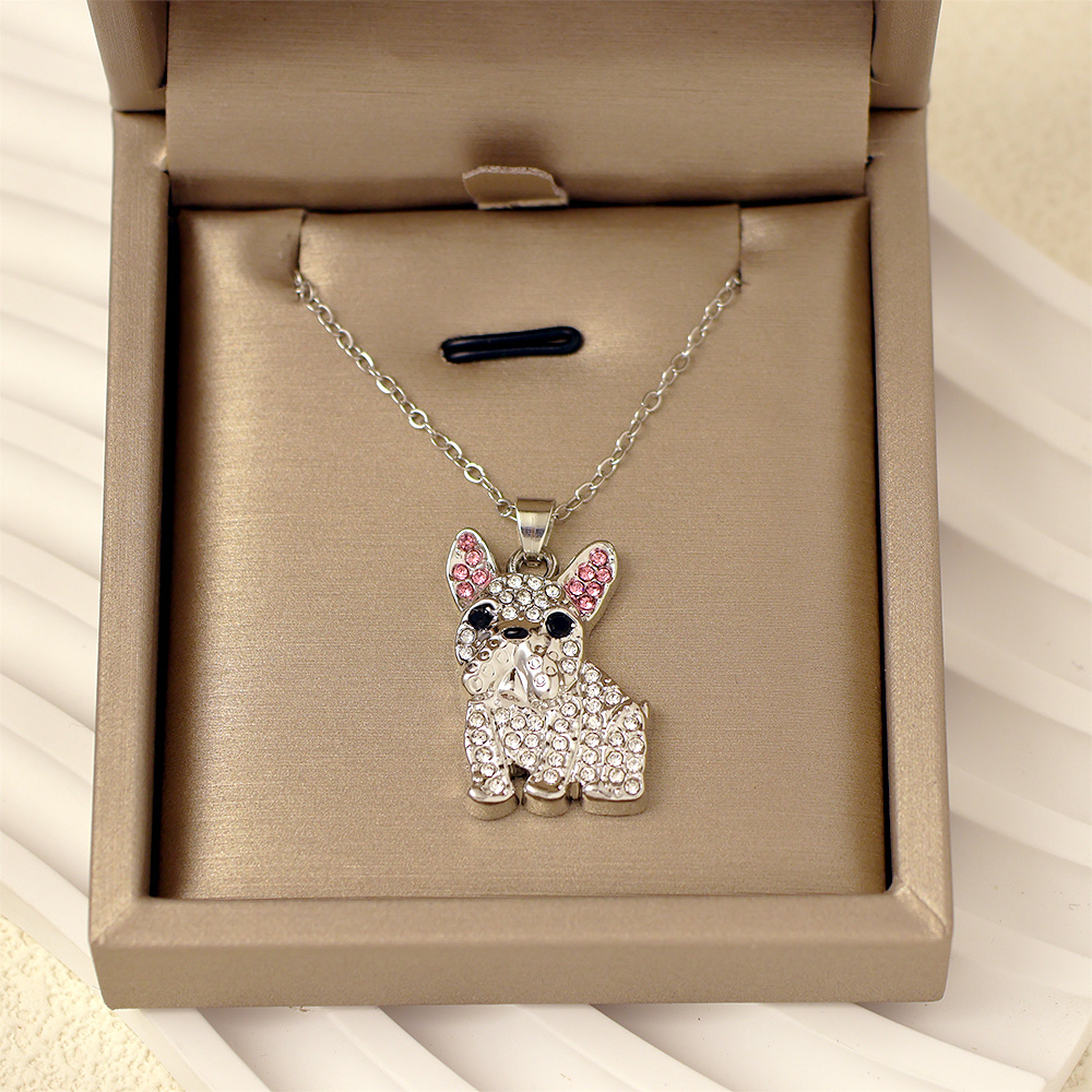 french bulldog pendant necklace women cute dog animal Temu