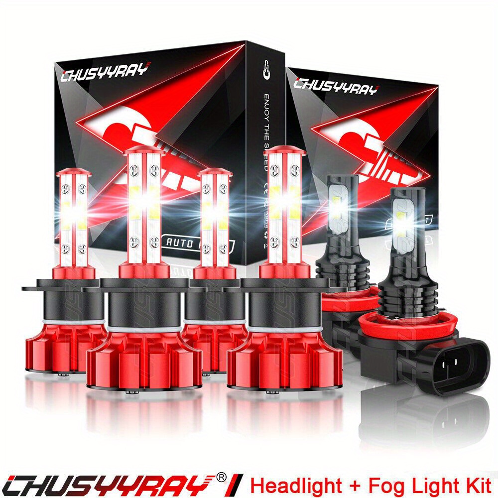 

Fit For Sonata 2011-2014 Led Headlight High/ Low Beam+fog Light Bulbs Kit, H7 H11 55w 6000k Cool White 30000lm Plug And Play, Pack Of 6