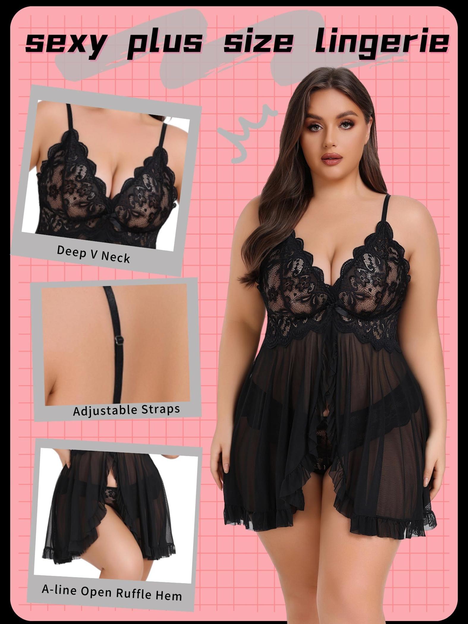 plus size lingerie women lingerie dress lace babydoll - Temu