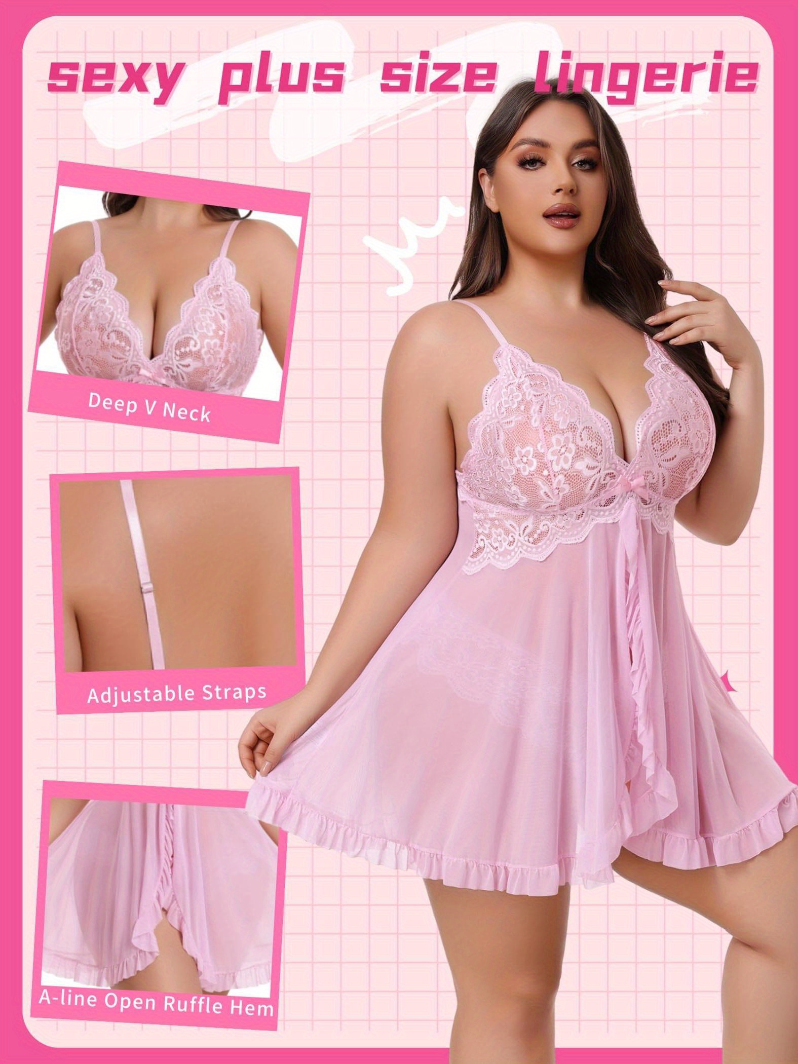 plus size lingerie women lingerie dress lace babydoll - Temu
