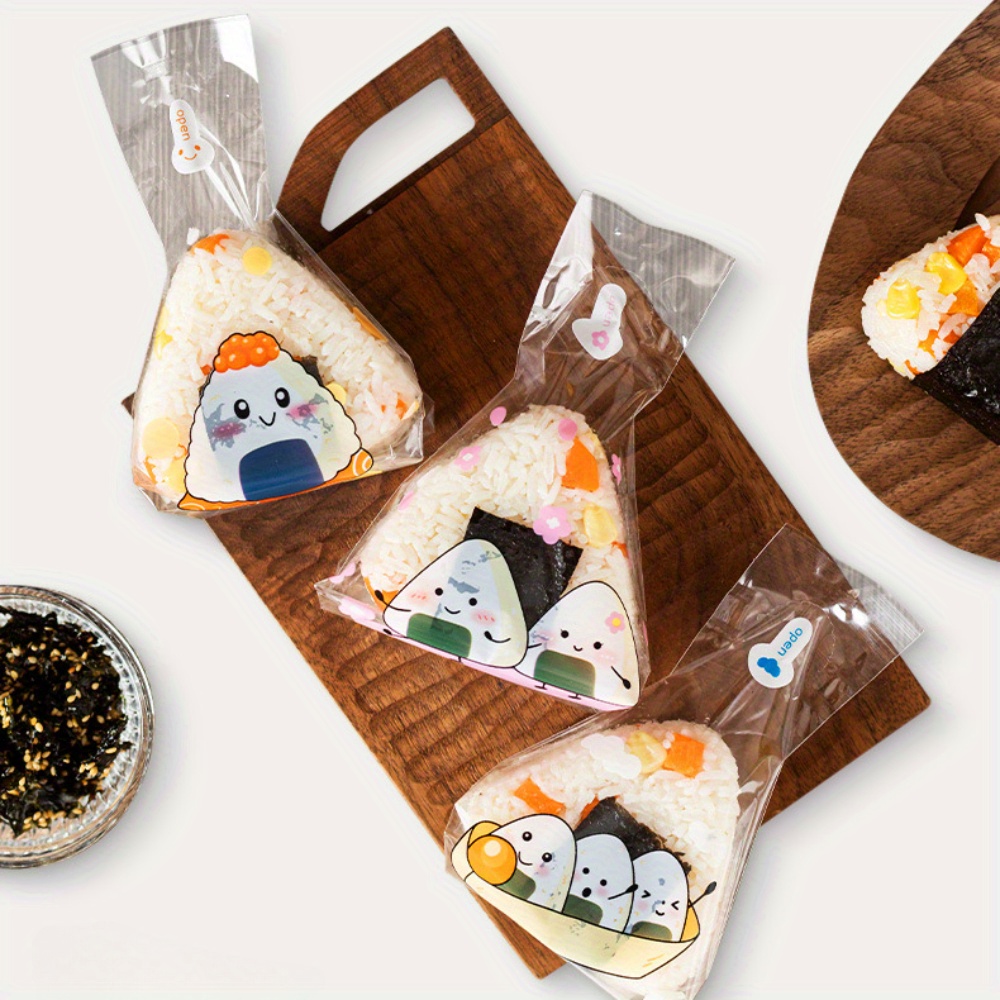 

50pcs Cute Onigiri Wrappers With Rice Ball Characters - , Microwave Safe For Sushi, Rice Balls, And Snacks - Home, Restaurants, And Picnics