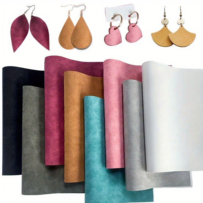 

Faux Leather Sheets Set For Diy Crafts - 8 Pcs Soft Suede Fabric Pack For Earrings, Keychains, Wallets - Easy Synthetic Leather Panels For Embroidery & Crafting, Assorted Colors (21cm X 30cm, 200gsm)