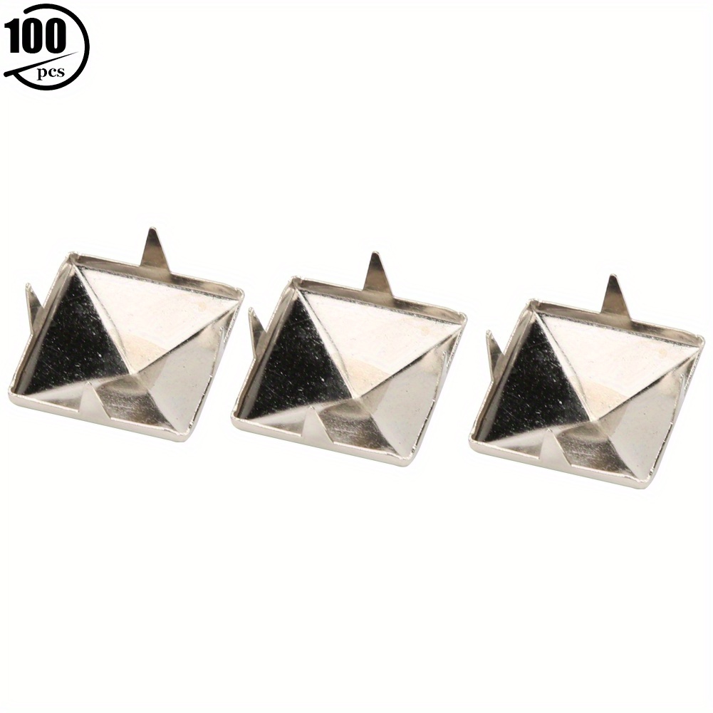 

100pcs Pyramid Punk Rivets 4 Claw Metal Studs For Bracelets Clothing Shoes Handbag