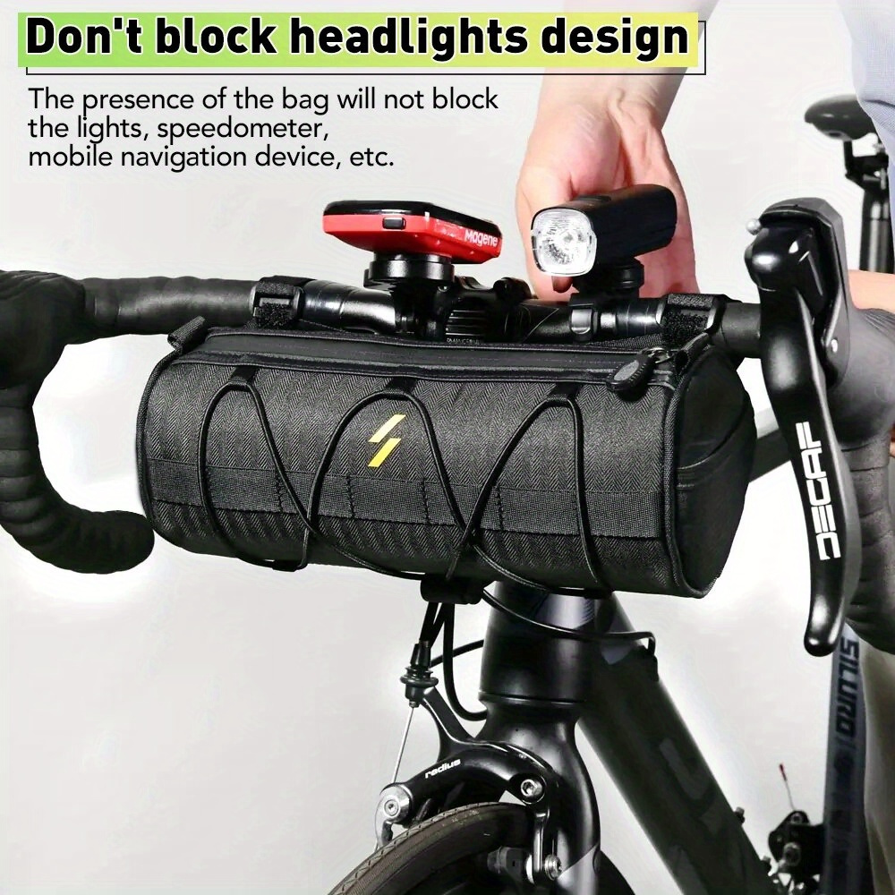 

Polyester Handlebar Bag For Bicycles, 2.5l Capacity, Adjustable Strap, Weather-resistant Zip Closure, Non-obstructive For Speedometer & Bike Lights, Multifunctional Cycling Pouch