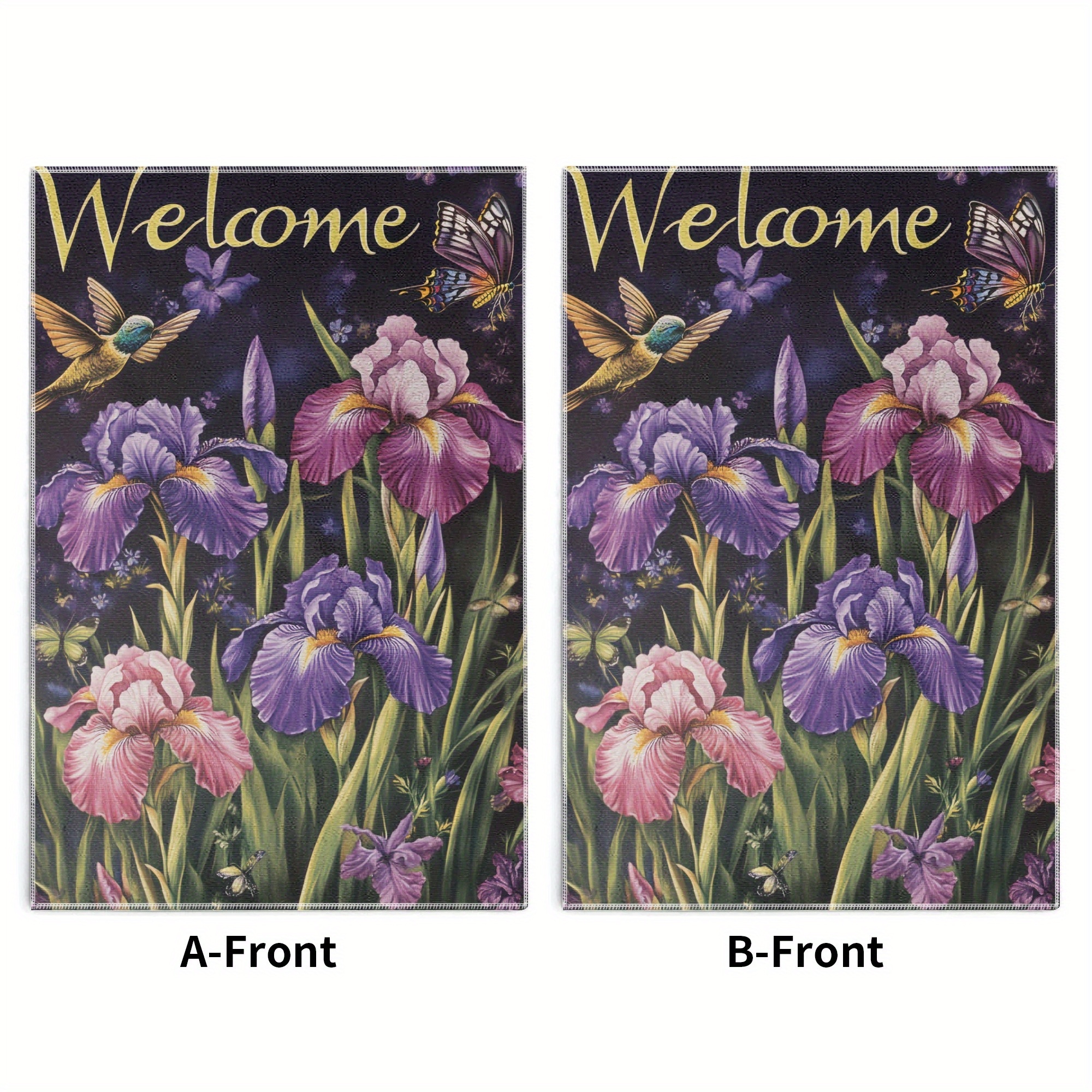 

2pcs Spring Hummingbird & Iris Decorative Kitchen Towels - Absorbent, Soft Polyester Tea Towels For Home Decor, 18x26 Inch