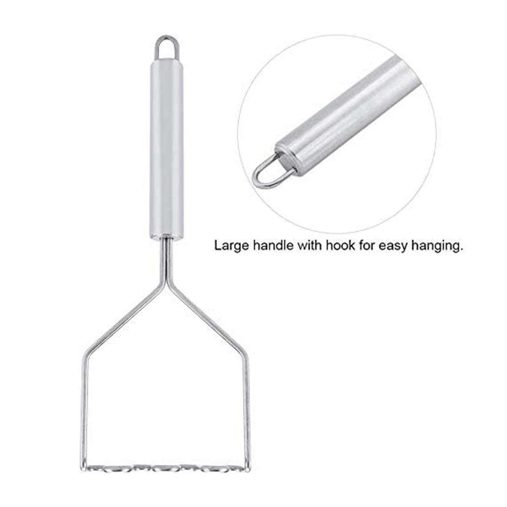 2pcs stainless steel potato masher set ergonomic   versatile for mashing potatoes fruits beans essential kitchen gadget potato masher stainless steel heavy duty details 5