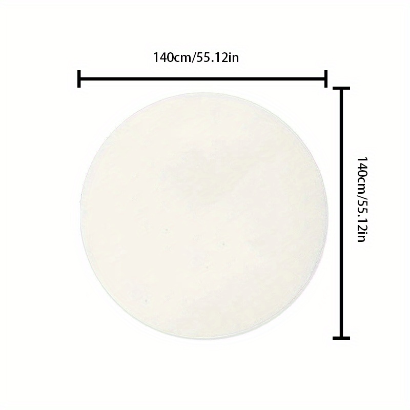 TEMU Imitation Cashmere-like 1000g/ã¡ Round Minimalist Solid Color Sofa Living Room Carpet Bedroom Study Swivel Chair Non-slip Rug Thickened 8mm Plus