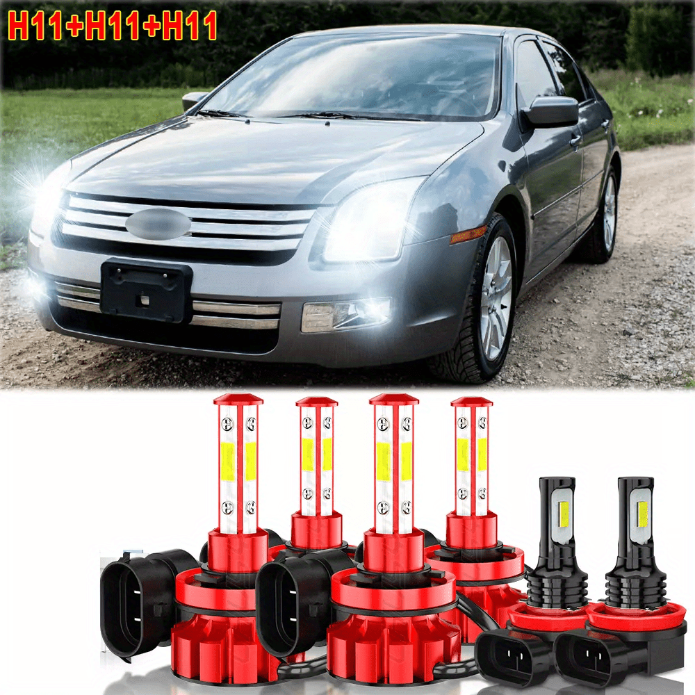 

6pcs H11 Fusion 2006-2016 Led Headlight Beam+fog Light Bulbs Combo 60w 6000k 36000lm , Without Battery