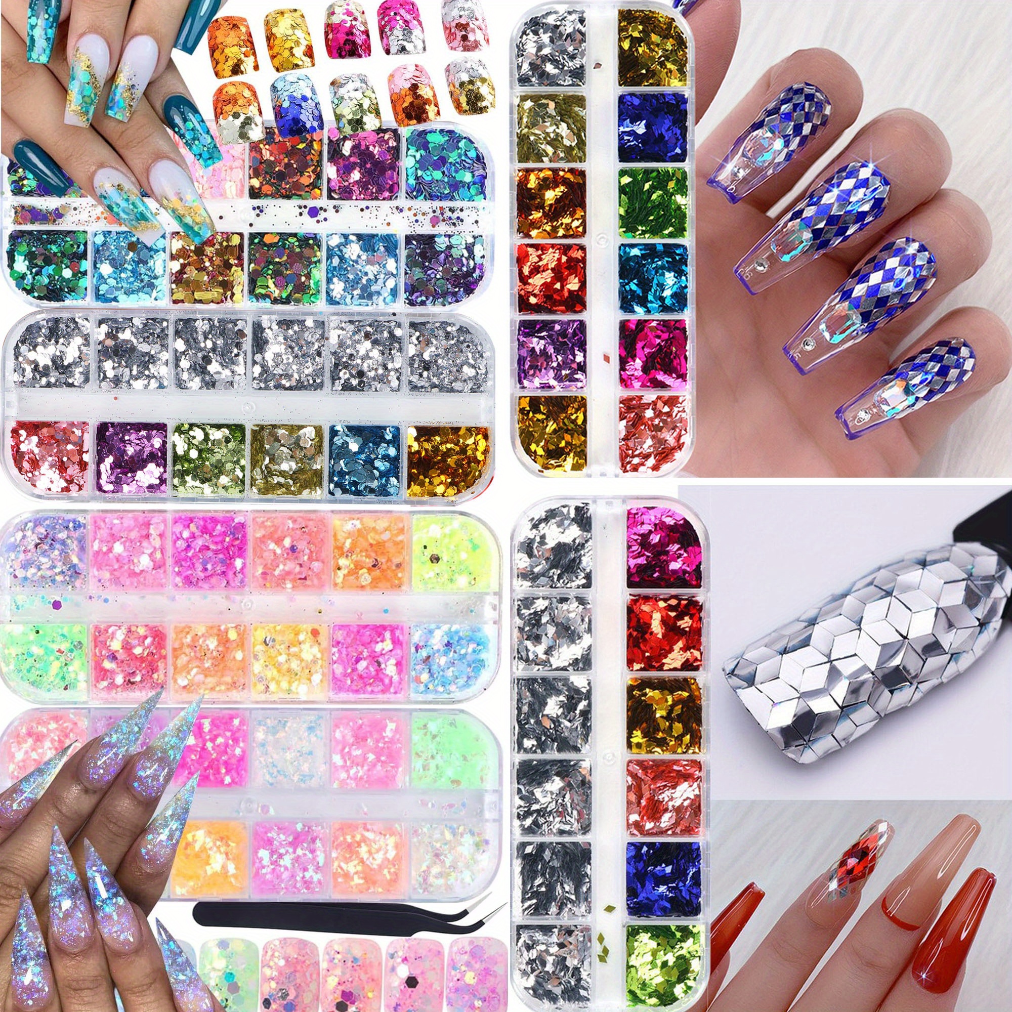 

6 72 Art Art Sequins 3d Glitters Accessories For Women Diy Art Decorations