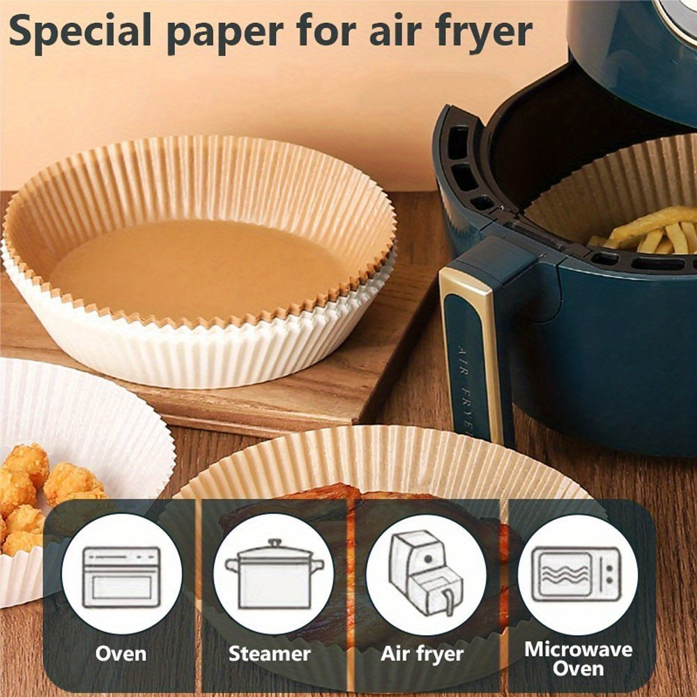 50pcs non stick air fryer liners square paper baking cups disposable cooking muffin cups for baking roasting microwave easy   for home commercial use details 1