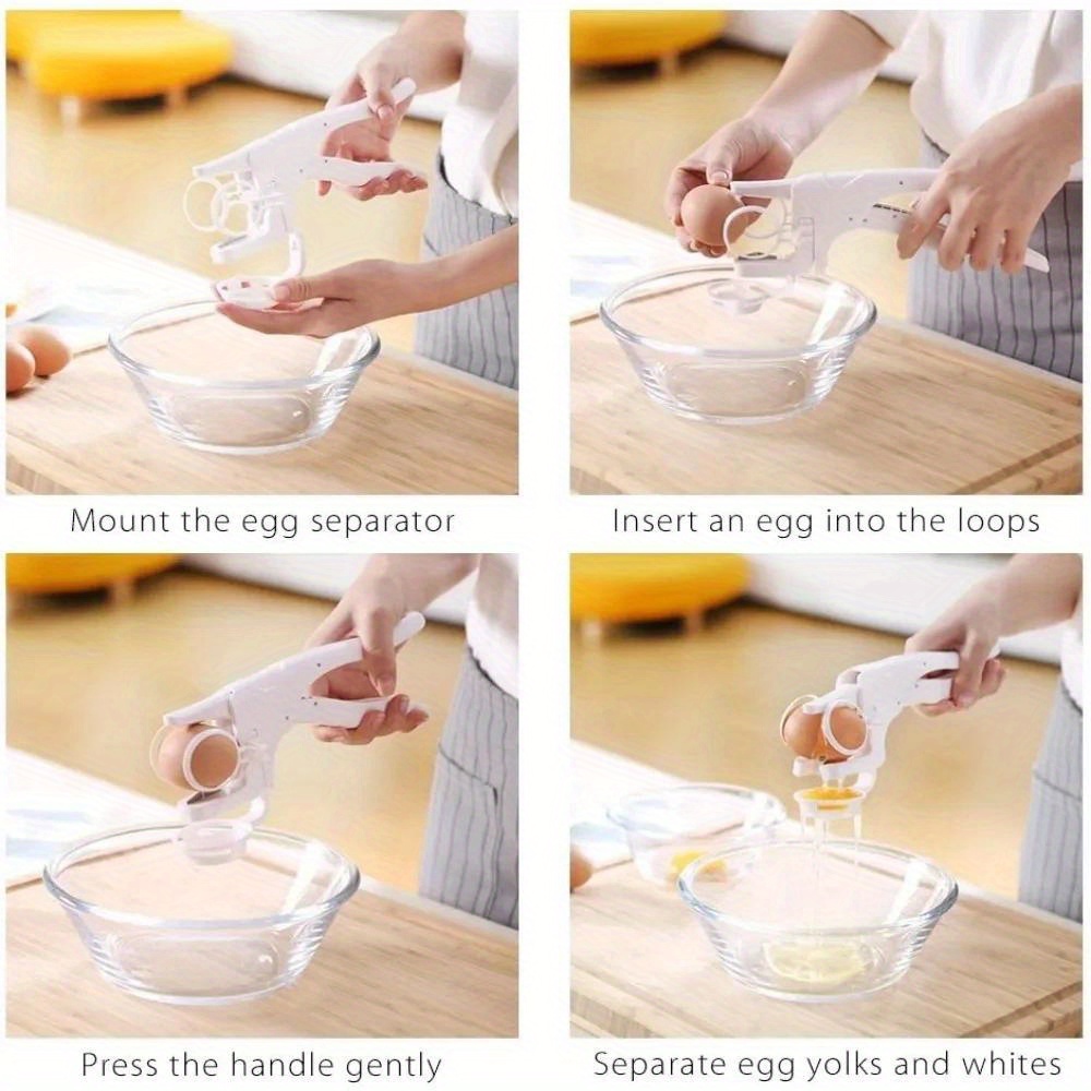 1pc Manual Egg Breaker & Shell Separator - Heavy-Duty Stainless Steel Handheld Cracker with Ergonomic Handle, Portable Kitchen Tool for Raw Eggs, Egg Cracker, Egg Separator