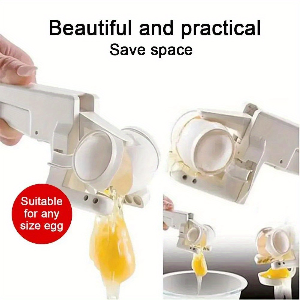 1pc Manual Egg Breaker & Shell Separator - Heavy-Duty Stainless Steel Handheld Cracker with Ergonomic Handle, Portable Kitchen Tool for Raw Eggs, Egg Cracker, Egg Separator