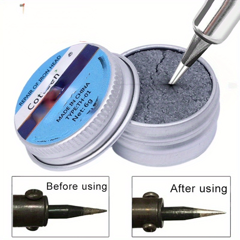 

Non-toxic Solder Tip Renew Cleaner, Iron Head Cream Paste For Oxidation Removal, Welding Tip Activator For Enhanced Soldering Performance, 6g Container - Welding Equipment Accessory