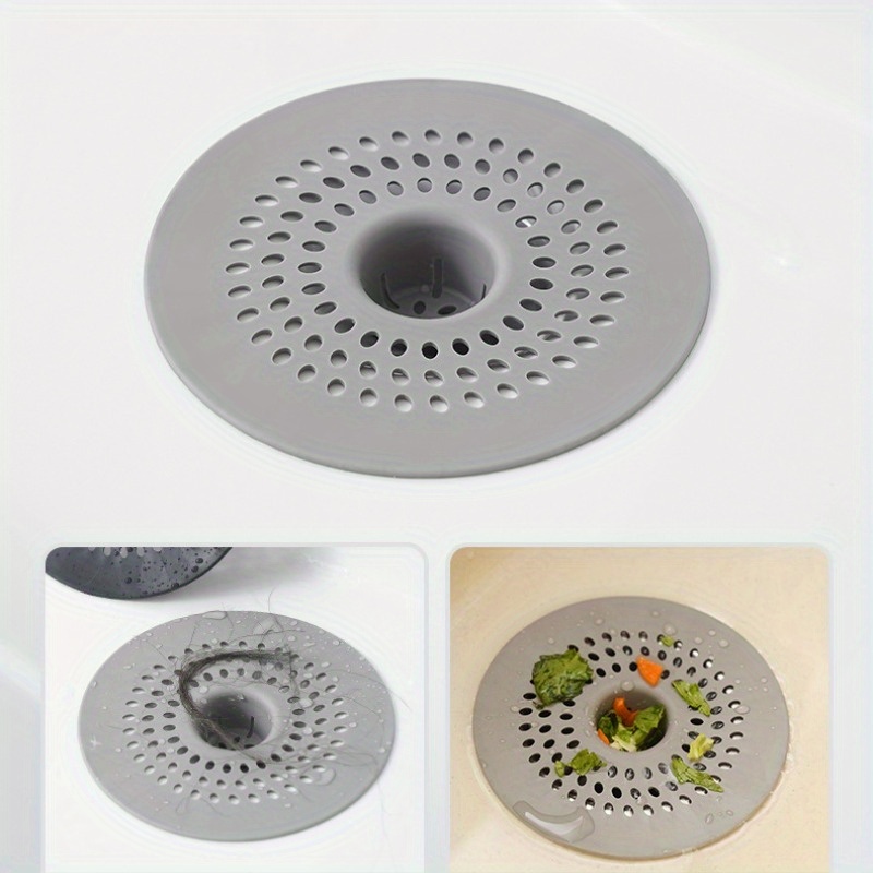 

1pc Plastic Hair For Shower, Sink & Tub Drains - Water Flow & Filtering, Easy To Clean, Gray, Shower Accessories