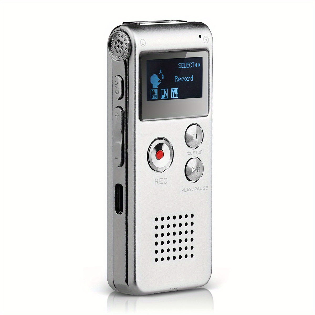 TEMU 8GB 음성 녹음기 & MP3 플레이어 콤보 - 충전식, 650시간 배터리 수명, 6가지 녹음 모드, 음성 활성화, USB 연결 가능