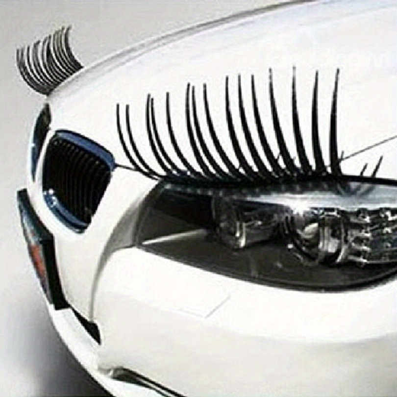 TEMU 2pcs Eyelash Pattern Car Light Sticker