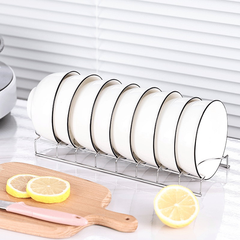 stainless steel dish rack multifunctional bowl plate storage kitchen organizer no wood no electricity suitable for countertop and cabinet details 6