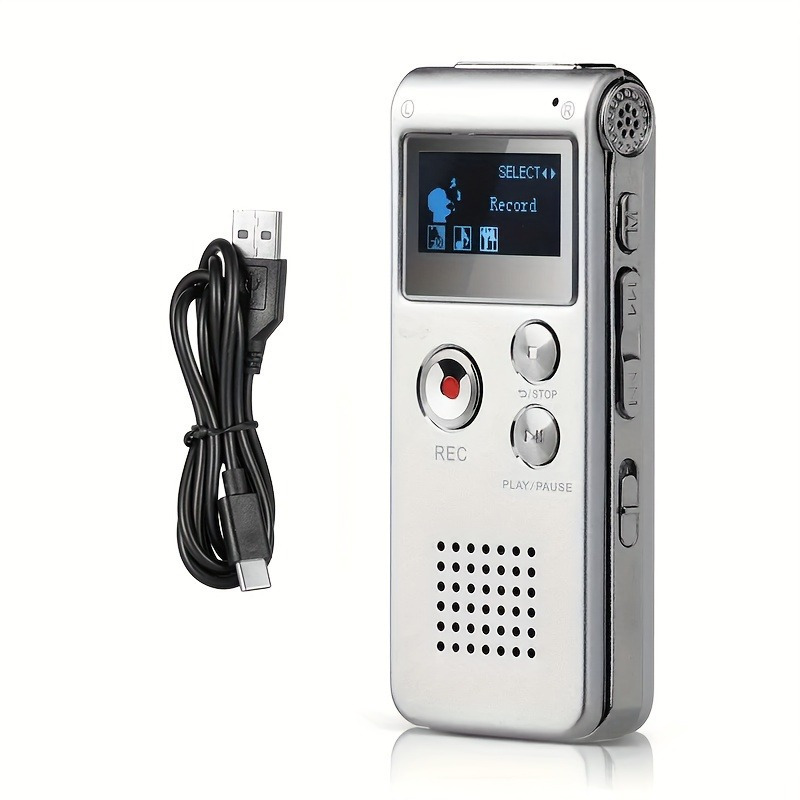 1pc 8gb   with mp3 player rechargeable lithium polymer battery 6 recording   voice activated var up to 650 hours audio recording capacity voice recording device