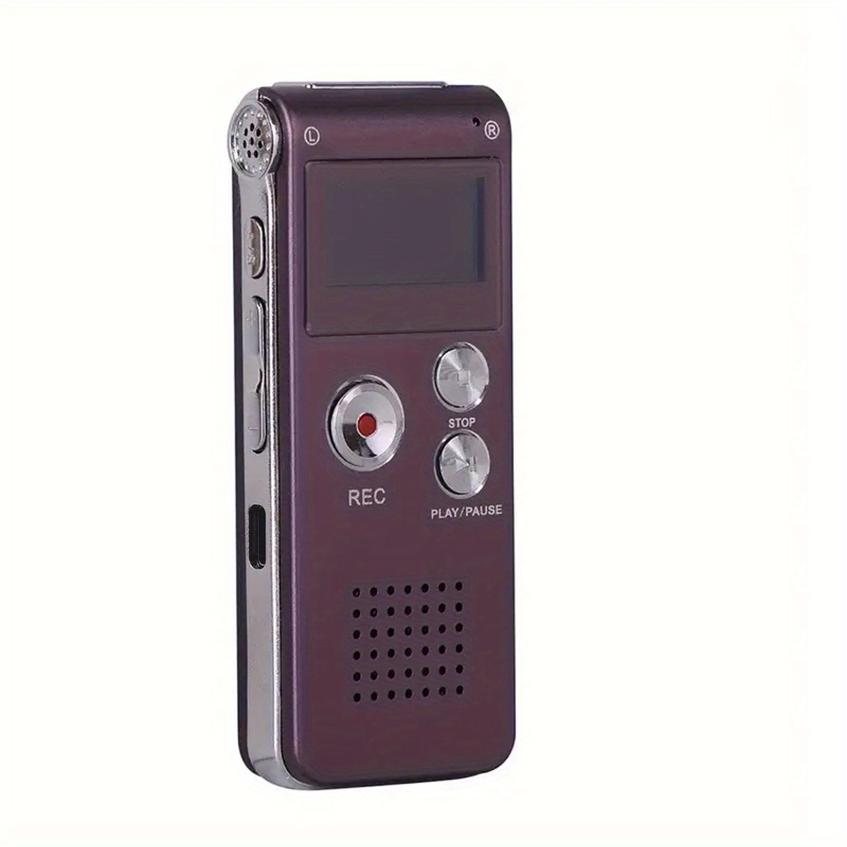TEMU 1개 8GB 디지털 음성 녹음기, MP3 플레이어 포함, 충전식 리튬 폴리머 배터리, 6가지 녹음 모드, 음성 활성화 (VAR), 최대 650시간 오디오 녹음 용량, 음성 녹음 장치