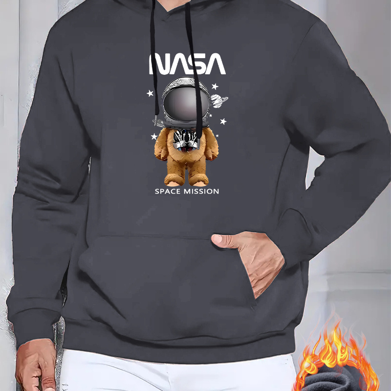 

Men's & Letter Print Hoodie - Casual Pullover With Drawstring, Kangaroo Pocket, Polyester , Machine Washable