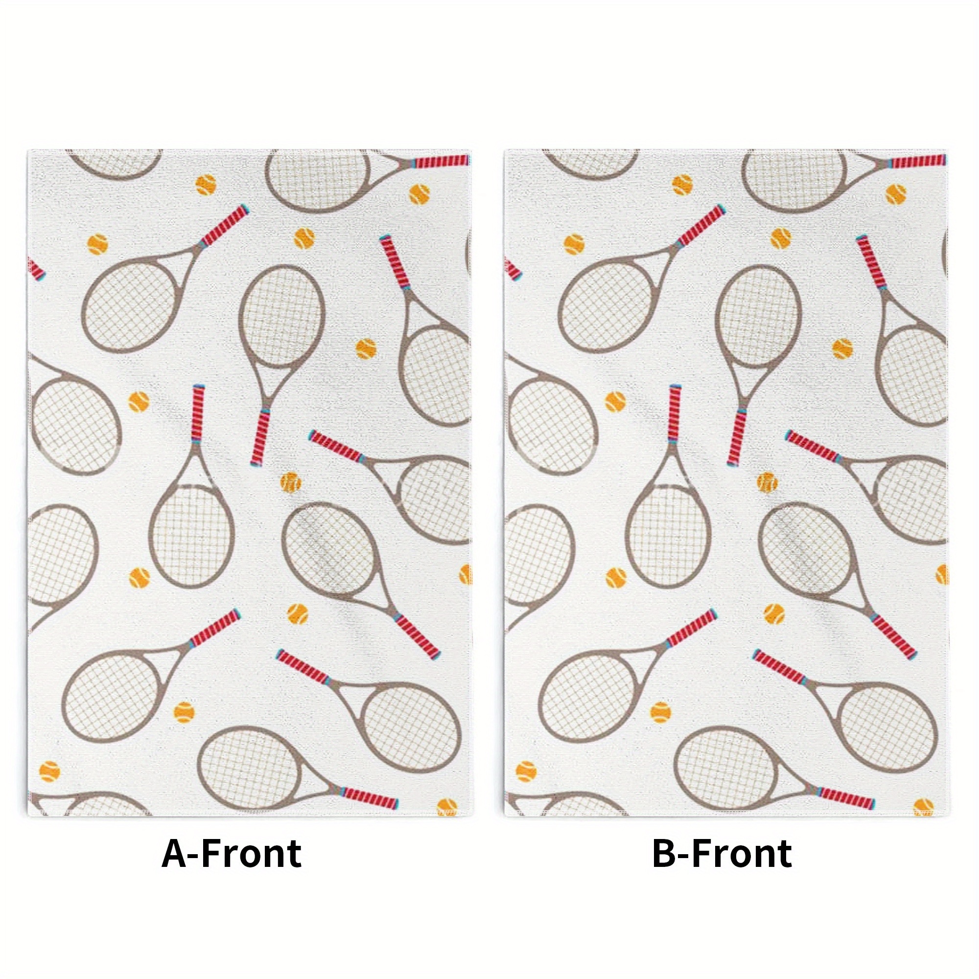 

Vintage Sports Charm 2-pack, Super Soft Polyester Dish Cloths & Towels, Woven Rectangular Kitchen & Bathroom Cleaning Supplies, Machine Washable, Patterned Tennis Themed