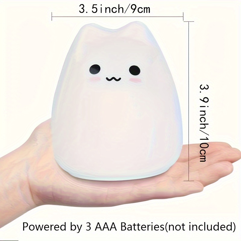 adorable led cat night light color changing battery powered perfect for bedroom ambiance nursery decor