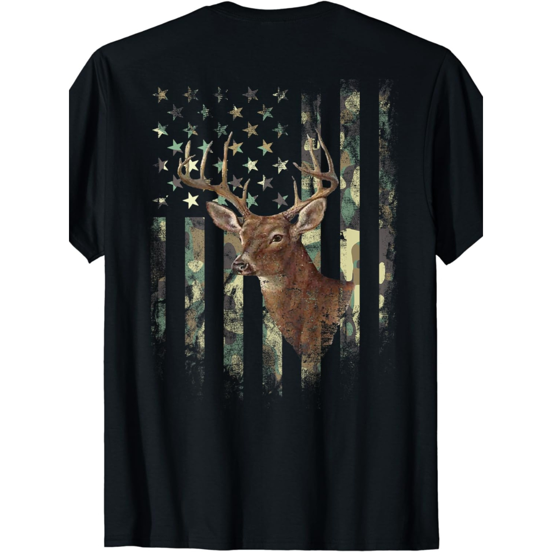 

American Flag Deer Hunting Camouflage T-shirt