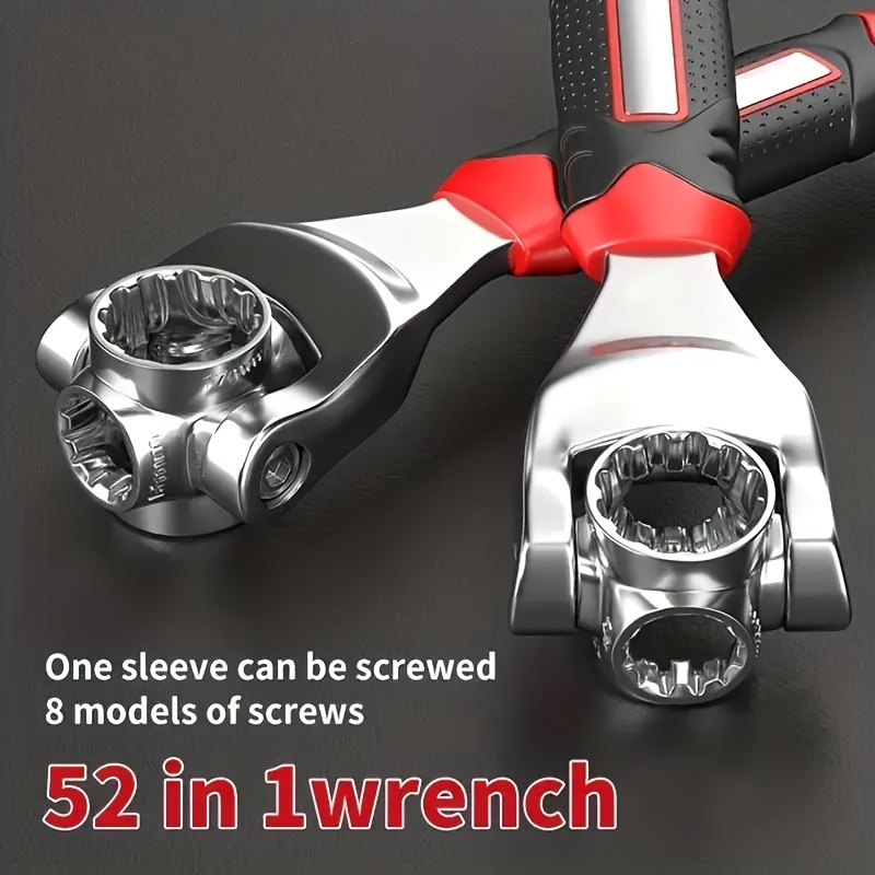 

52-in-1 - Set- 8-19mm, Sae 5/ 16 "-3/ 4", And 360- Rotating -universal Tool For .