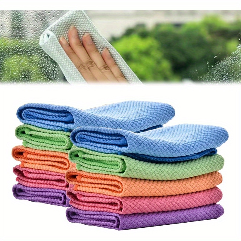 

1/5/10/15/20pcs -free Cleaning Cloths - Reusable, Cleaning Cloths, Fish-scale Cleaning Cloth, For Kitchen, Mirror, Glass